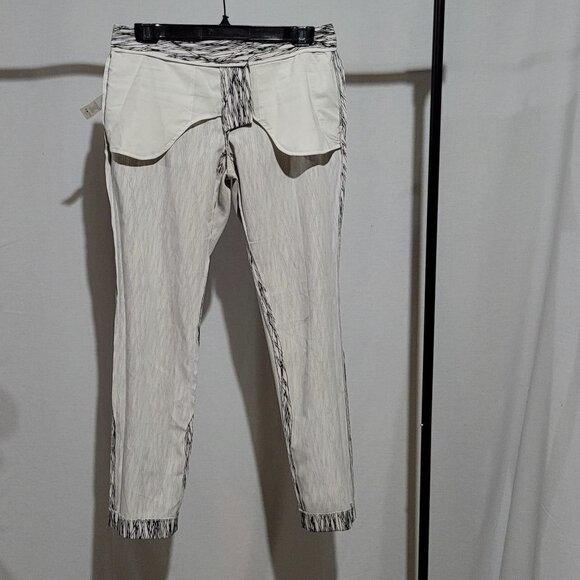Vince Camuto pants white with black stripes stretch straight leg trousers small - Picture 4 of 12
